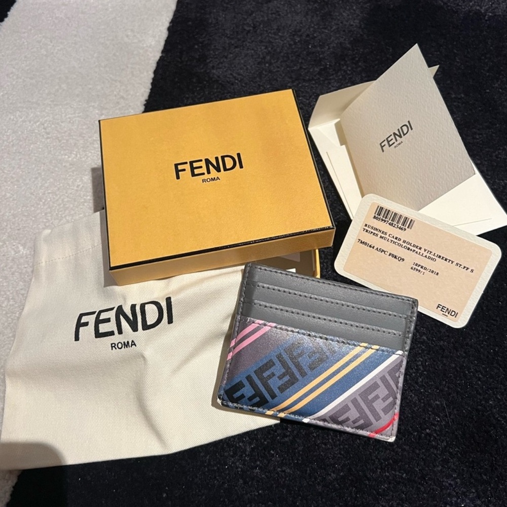Fendi  Card Holder with Chevron Design